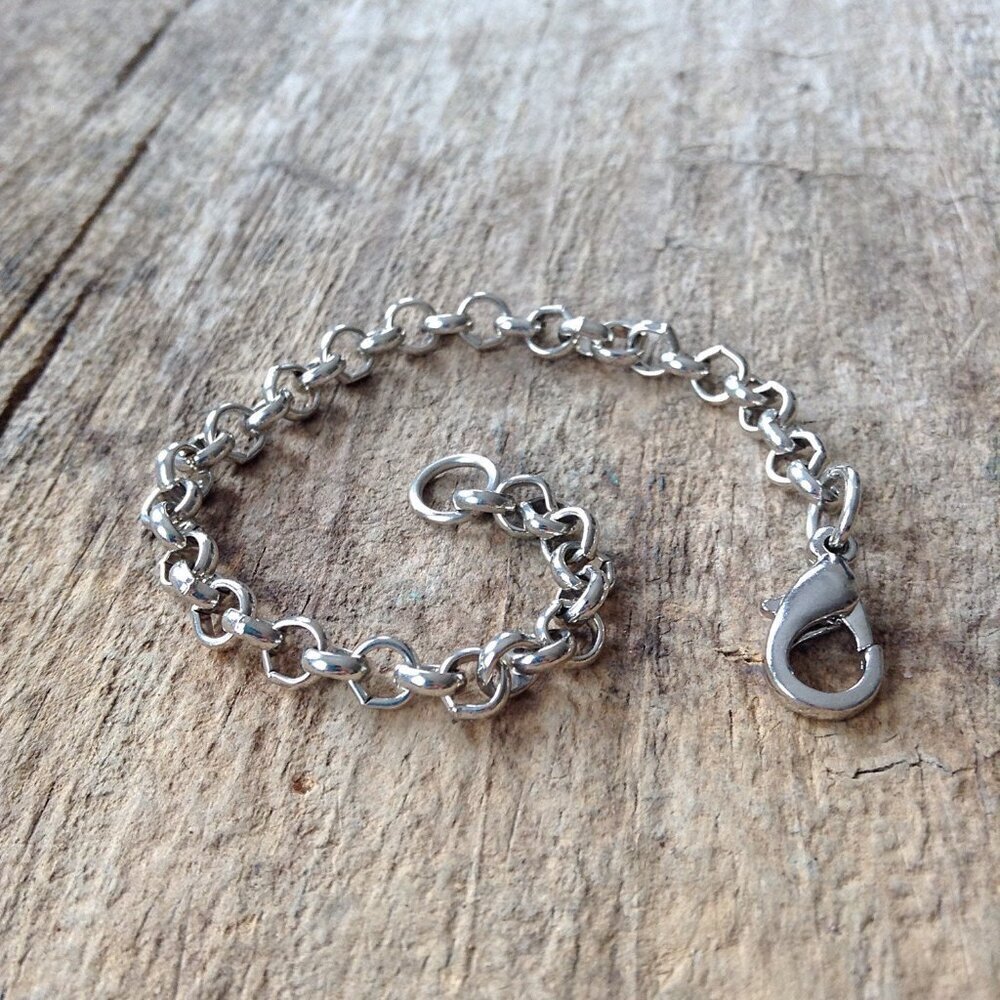 6 INCHES Rhodium Plated Chain Extender, Necklace Chain Extension - 5mm thick